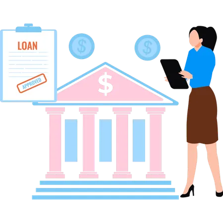 Manager approves loan file  Illustration