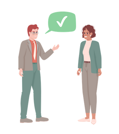 Manager approving employee proposal Illustration