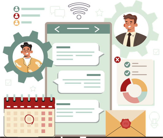 Manager assigns new task to employee  Illustration