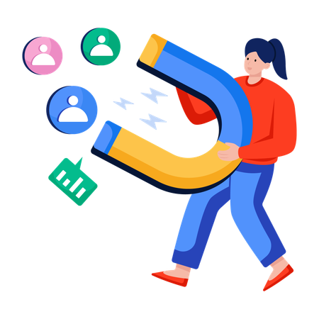 Manager Attracting customers  Illustration