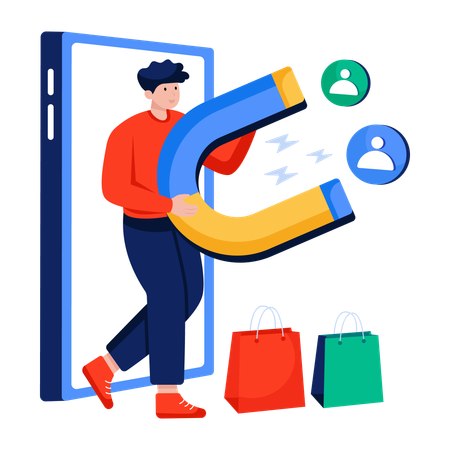 Manager Attracting customers  Illustration