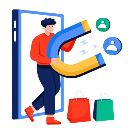 Manager Attracting customers  Illustration
