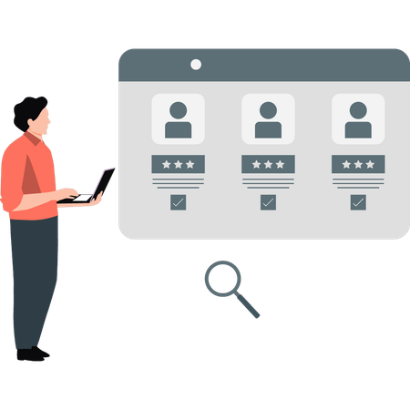 Manager check profile ratings  Illustration