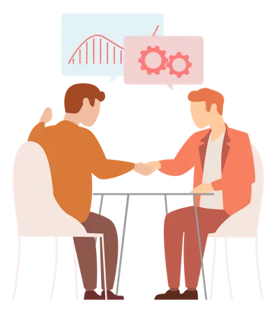 Manager discussing business planning  Illustration