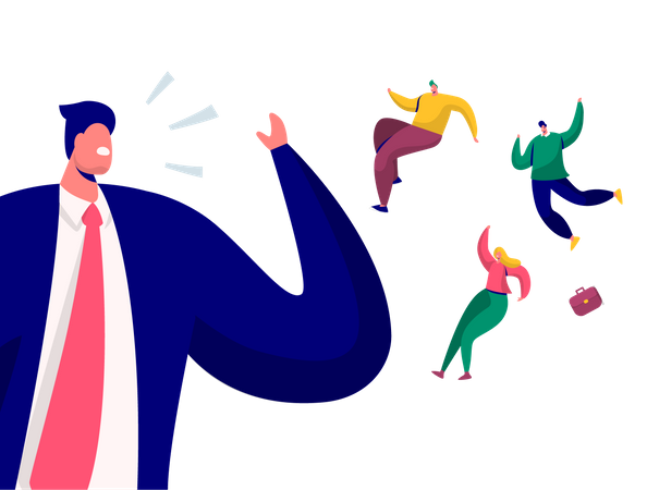 Manager Dismiss Employees  Illustration