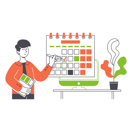 Manager doing task management  Illustration