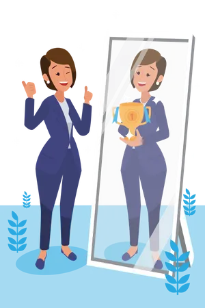 Manager Dream to Become Wealthy Businesswoman Illustration