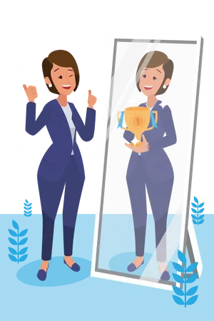 Manager Dream to Become Wealthy Businesswoman  Illustration