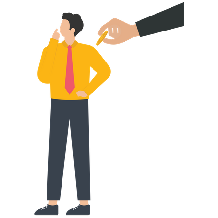 Manager gives a Dollar coin to a businessman  Illustration
