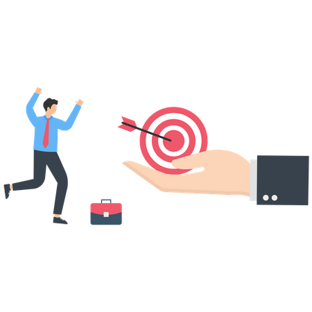 Manager giving a business target  Illustration