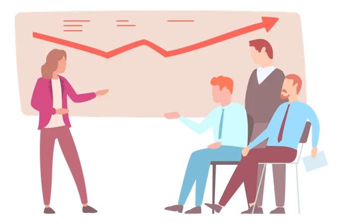 Manager giving presentation Illustration