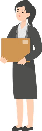 Manager Holding Box Illustration