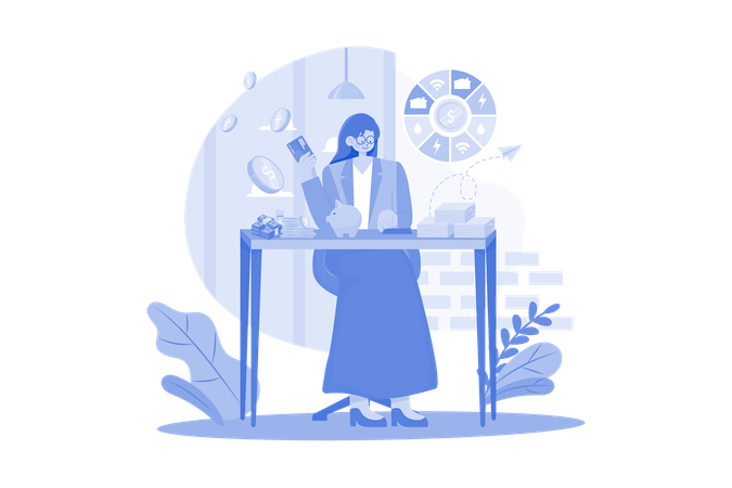 Manager Holding Loan Money  Illustration