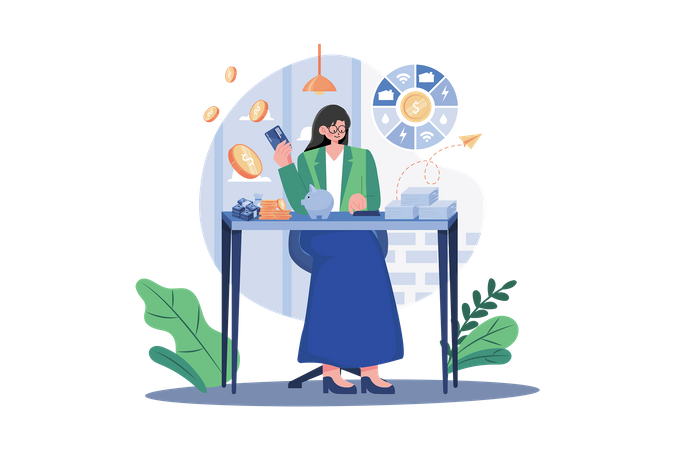 Manager Holding Loan Money  Illustration