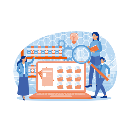 Manager instructed employee to search for file in database  Illustration