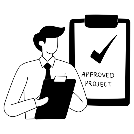 Manager is approving projects  Illustration