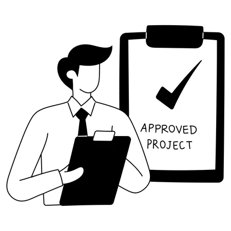 Manager is approving projects  Illustration