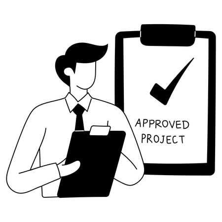 Manager is approving projects  イラスト
