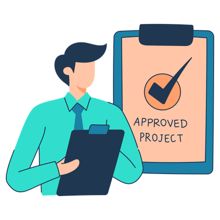 Manager is approving projects  イラスト