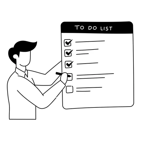 Manager is preparing list of pending tasks  Illustration