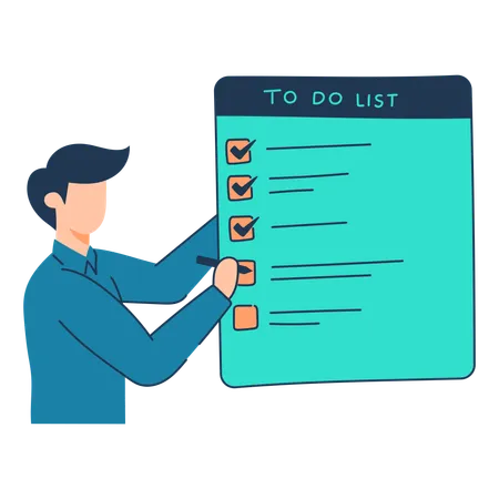 Manager is preparing list of pending tasks  イラスト