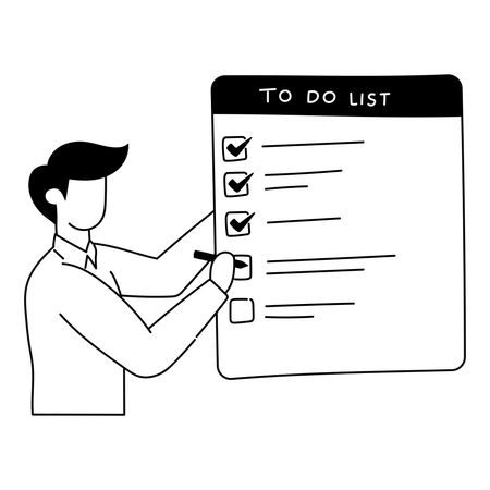 Manager is preparing list of pending tasks  Illustration