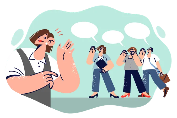 Manager listening employee opinions  Illustration