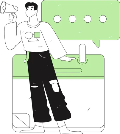 Manager makes announcement for shopping  Illustration