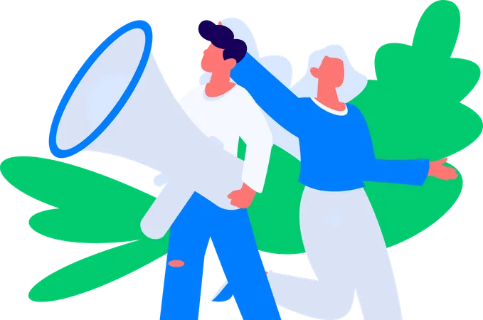Manager makes announcement for shopping  Illustration