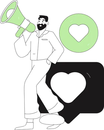 Manager makes consumer notification  Illustration