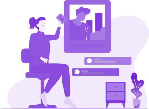 Manager Messaging With Social Platfrom  Illustration