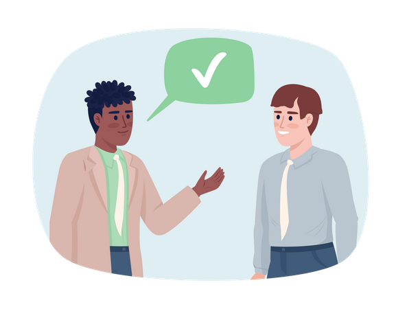 Manager praising employee  イラスト