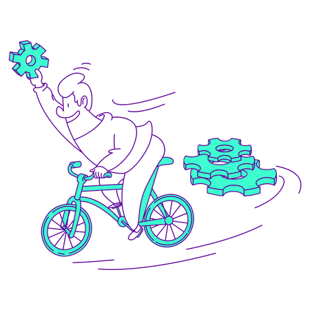 Manager riding bicycle Illustration