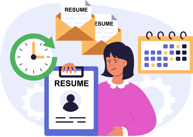 Manager showing employee resume  Illustration