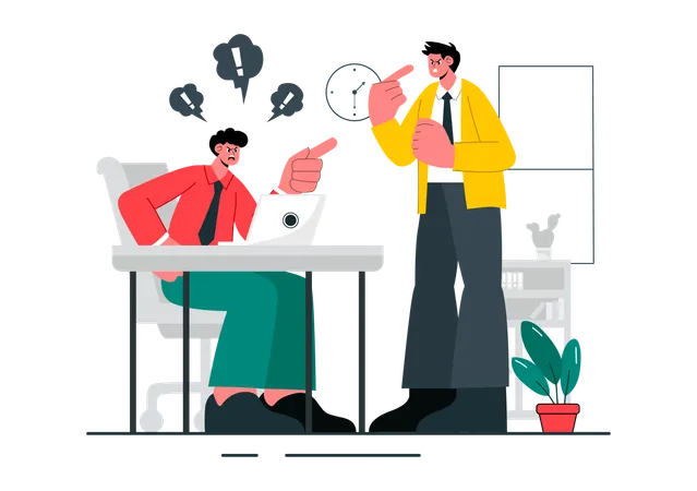 Manager troubling employee for pending tasks  Illustration