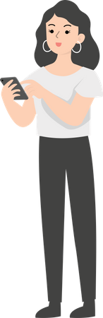 Managerin im Chat am Telefon  Illustration