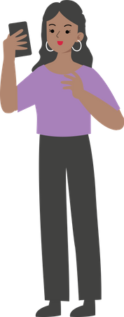 Managerin mit Mobiltelefon  Illustration