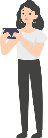 Managerin nutzt Handy  Illustration
