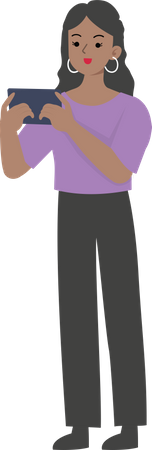 Managerin nutzt Handy  Illustration