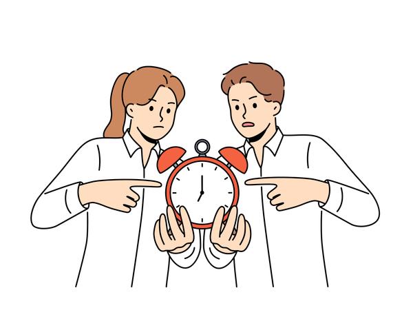 Managers are forcing employees to complete their tasks on time  イラスト