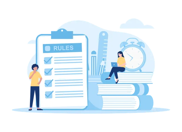 Managers audit business rules  Illustration