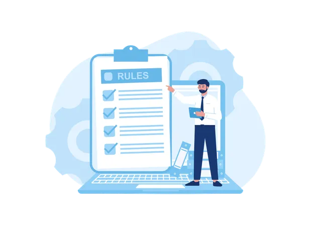Managers audit business rules  Illustration