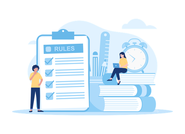 Managers audit business rules  Illustration