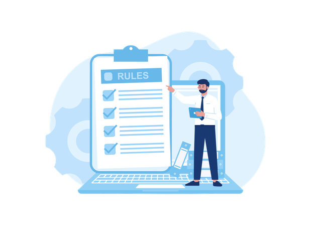 Managers audit business rules  Illustration