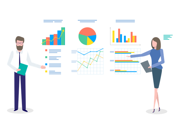 Managers Present Business Plan  Illustration