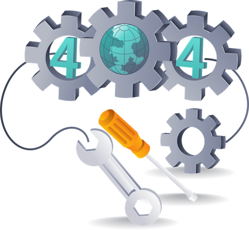 Managing 404 Errors in Technology Systems  Illustration