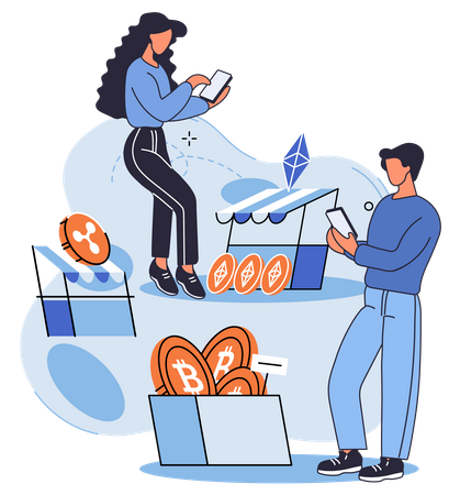 Managing cryptocurrency holdings  Illustration