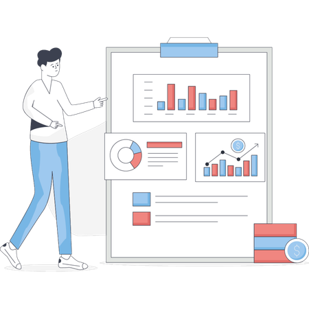 Managing financial position through data analytics  Illustration