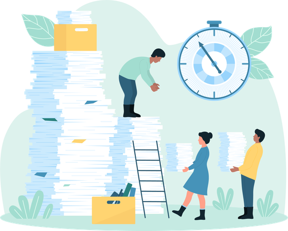 Managing Paperwork Load  Illustration