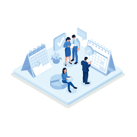 Managing schedule and work time  イラスト